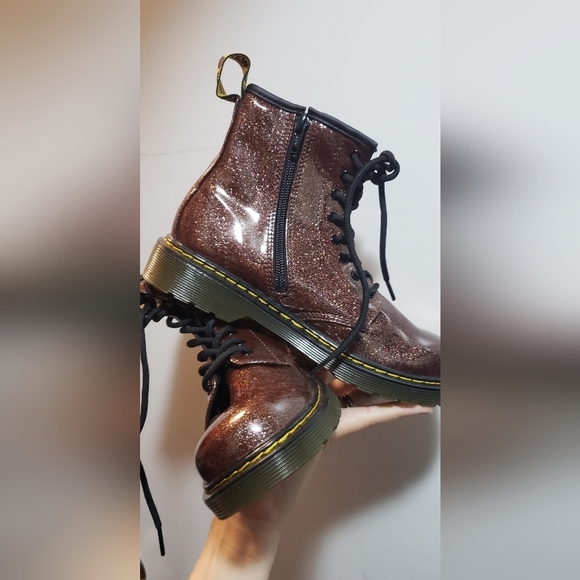 Dr. Martens BROWN glittery boots with zipper side size 5 - Picture 2 of 4